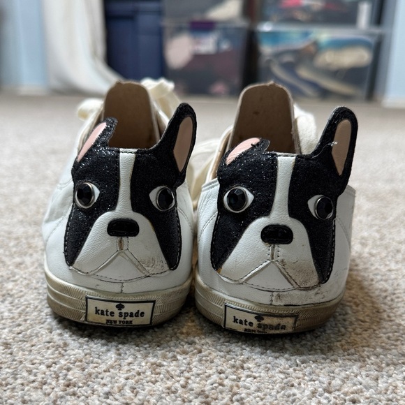 Kate Spade | New York Lucie French Bulldog Sneakers in White Size 9.5 - Picture 2 of 14
